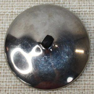 VINTAGE FARBERWARE 7.25" REPLACEMENT LID ONLY STAINLESS BLACK KNOB
